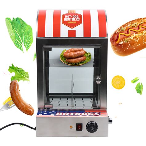 Commercial Electric Hot Dog Steamer Machine Food Warmer Countertop