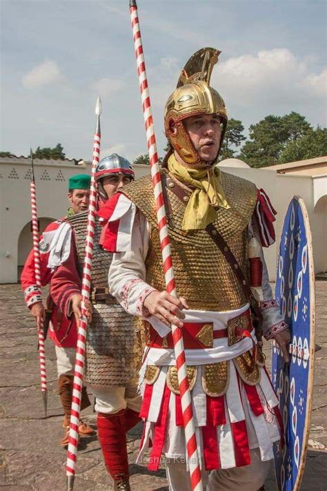 Late Roman Comitatenses Infantrymen Stand In Their File Roman