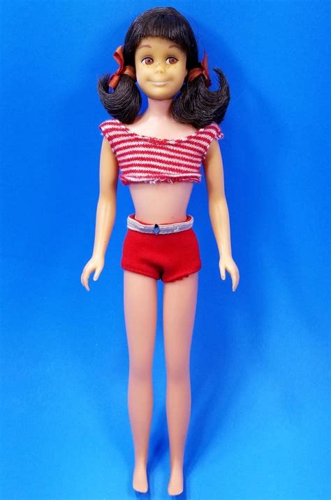 Vintage Brunette Straight Leg Skooter Doll 1040 Woriginal Swimsuit