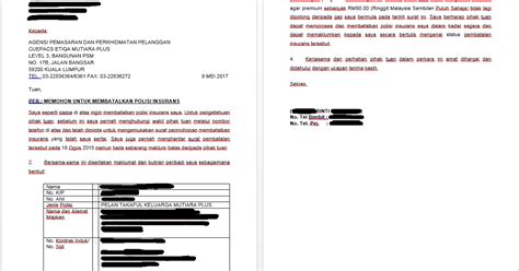 Contoh surat pernyataan pembatalan polis asuransi kumpulan surat. Wadah Impian: Pembatalan Polisi Insurans Cuepacs Etiqa ...