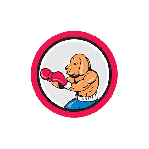 Dog Boxer Boxing Circle Cartoon Digital Art By Aloysius Patrimonio Pixels