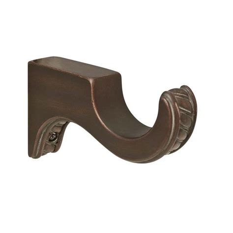 Allen Roth 2 Pack Cocoa Wood Single Curtain Rod Bracket