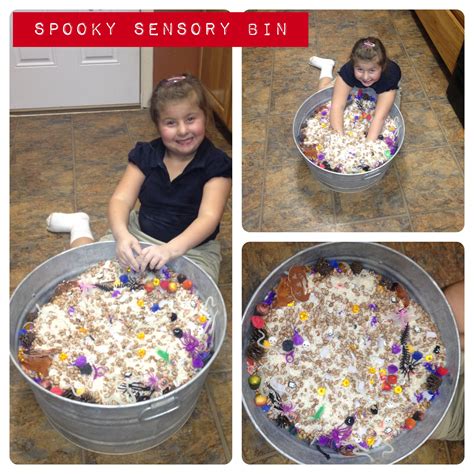 Like i mentioned, this sensory bin is great for sharpening fine motor skills, and even gives her a sensory practice is so important. Spooky Sensory Bin (With images) | Sensory bins, Haloween ...