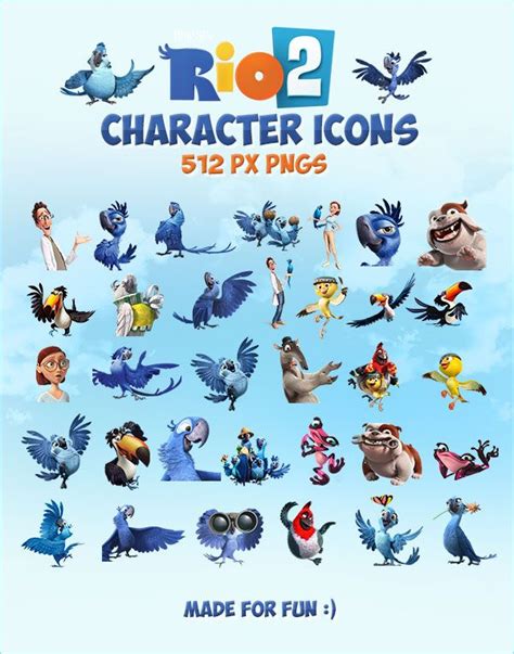 Rio 2 2014 Movie Character Icons 512 Px Pngs Rio 2 Movie Rio