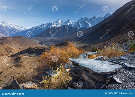 Landscape Of Snow Capped Mountain Range Stock Image Image Of Cliff