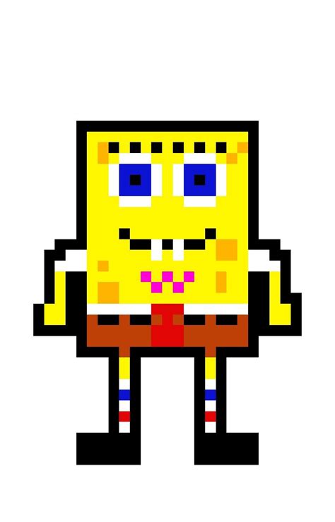 Spongebob Cool Pixel Art Pixel Art Spongebob Drawings