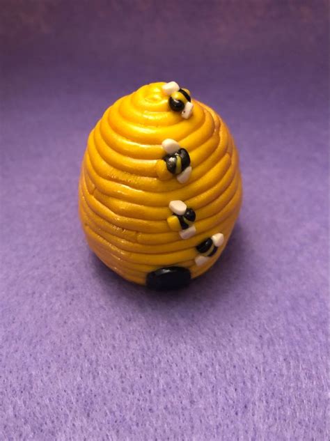 Handmade Polymer Clay Beehive Bee Bumble Bee Model Etsy