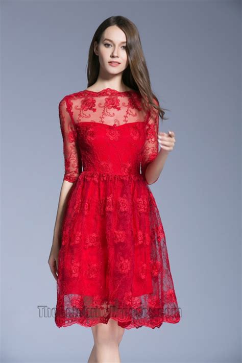 610 simple wedding dresses with sleeves found. New Short Mini Lace Half sleeve Dress Bride Wedding Party ...