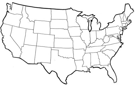 Outline Of Usa Map With States