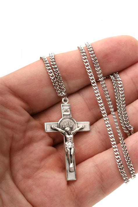 Mens Sterling Silver Crucifix Necklace Ss S Sterling Silver