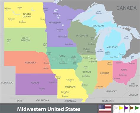 Regiones Y Divisiones De Estados Unidos Ilustración Del Vector Ilustración De Midwest York