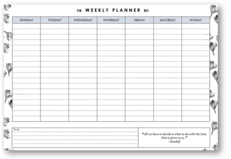 Weekly Planner Template Schedule Aesthetic