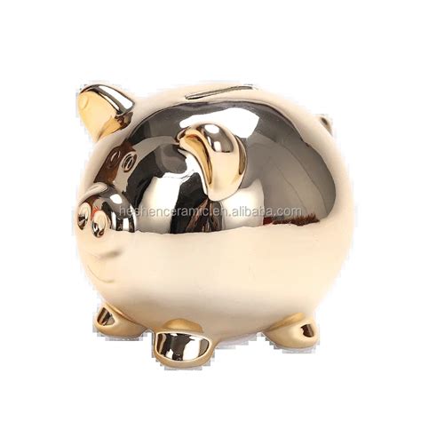 Personalized Gold Pig Ceramic Kids Piggy Bank Buy Gold Pigceramic