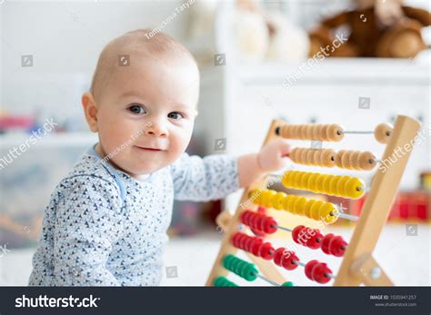 Cute Little Baby Boy Playing Abacus Stock Photo 1035941257 Shutterstock