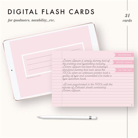 Digital Flash Cards Good Notes Templates Lined Dot Grid Etsy Notes