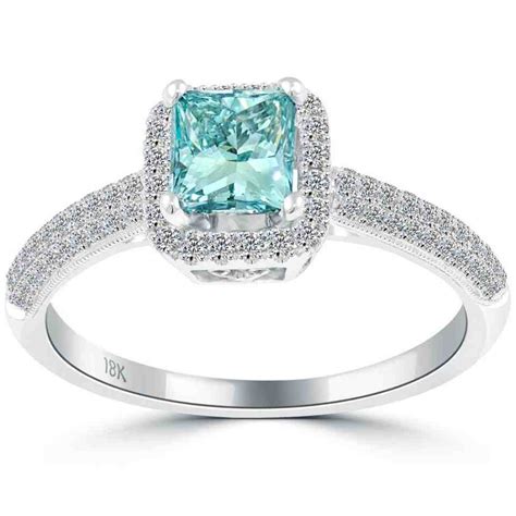 Princess Cut Blue Diamond Engagement Rings Wedding And Bridal Inspiration