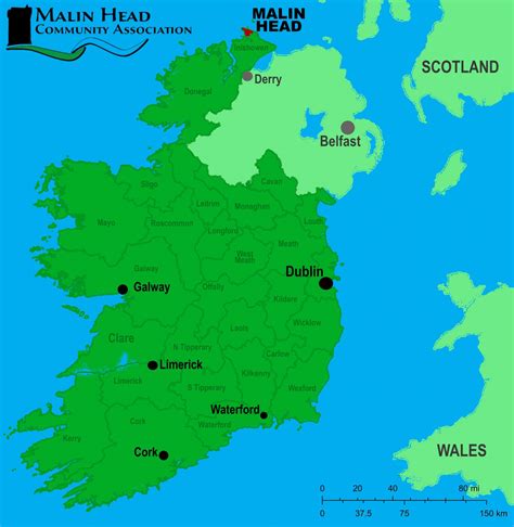 Location Map Ireland Malin Head Community Association