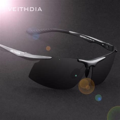 fuzweb veithdia aluminum magnesium men s polarized sunglasses rimless rectangle male eyewear