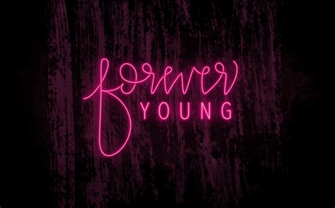 Forever Young Lettering Drawings Neon Wallpaper Rose Gold Wallpaper