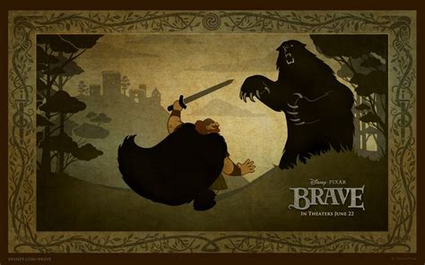King Fergus Fighting A Bear Brave Brave Filme Brave Disney