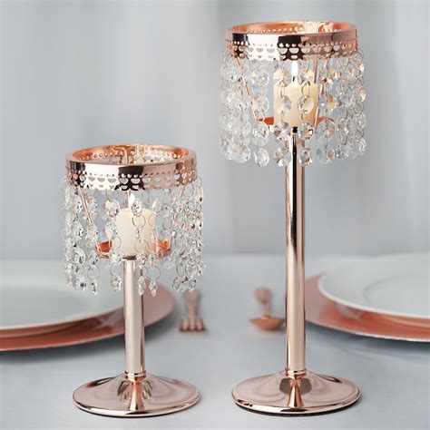 8 Tall Faux Crystal Candle Holder Wedding Centerpiece