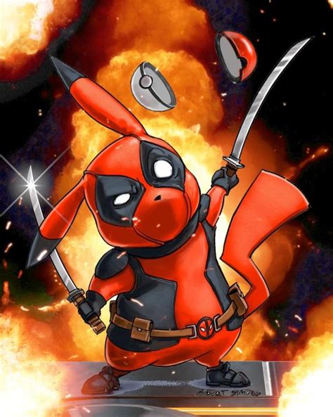 Deadpool Pikachu Video Deadpool Pikachu Pikachu Art Pokemon