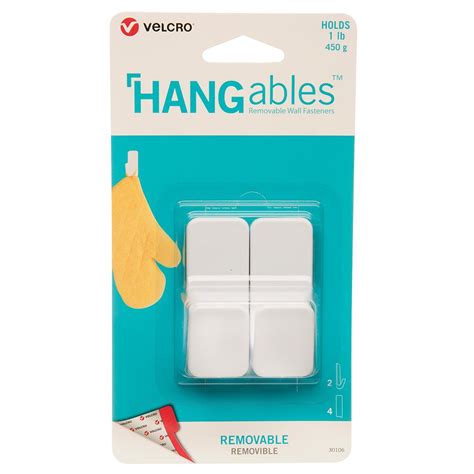 Velcro Hangables 4 Piece Small Removable Wall Hooks Available Online
