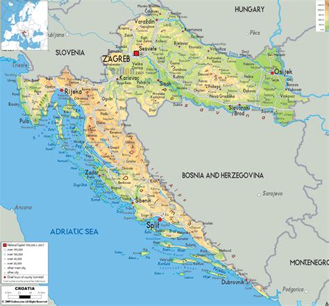 Mapa satelitarna i samochodowa chorwacji. Mapy Chorwacji | Szczegółowa mapa Chorwacji w języku ...