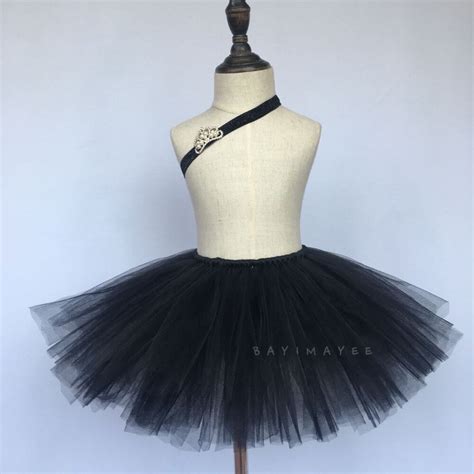 Baby Girls Black Tutu Skirts Kids Handmade Fluffy Tulle Skirt Ballet