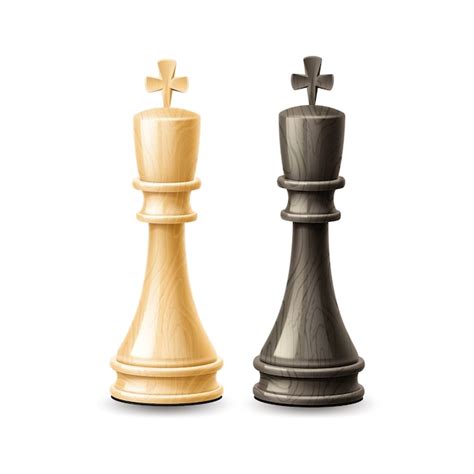 Premium Vector Realistic King Chess Pieces Black And White