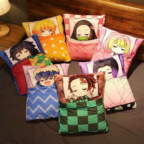 Anime Demon Slayer Pillow Plush Cushion Nezuko Tanjiro Gyuu Doll T