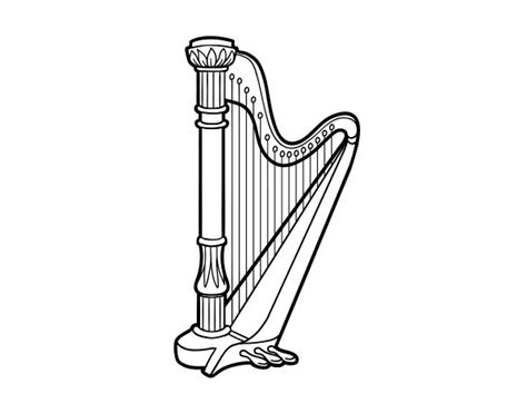 Dibujo de un arpa para colorear Harpa Desenhos Papel de parede cristão