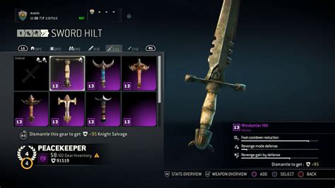 For Honor Peacekeeper Heroic Weapon Set Windamier Blade Hilt