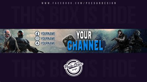 Gaming Youtube Banner Psd Template By Pcesardesign On Deviantart