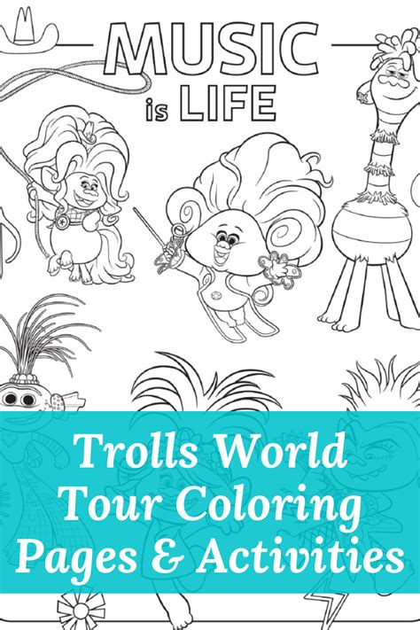 Trolls World Tour Coloring Pages Printables The Denver Housewife