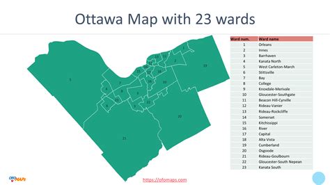 Ottawa Map With 24 Wards Ofo Maps