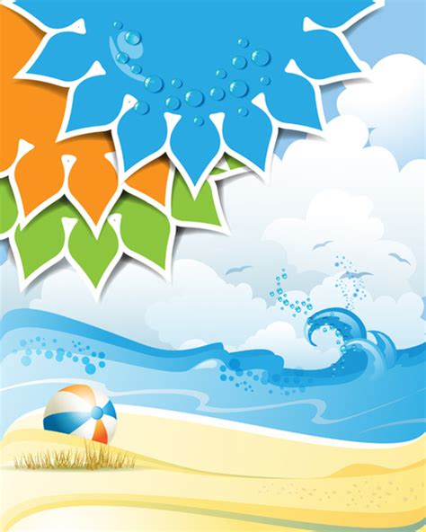 Summer Sunny Vector Backgrounds Vector Background Free Vector Free Download