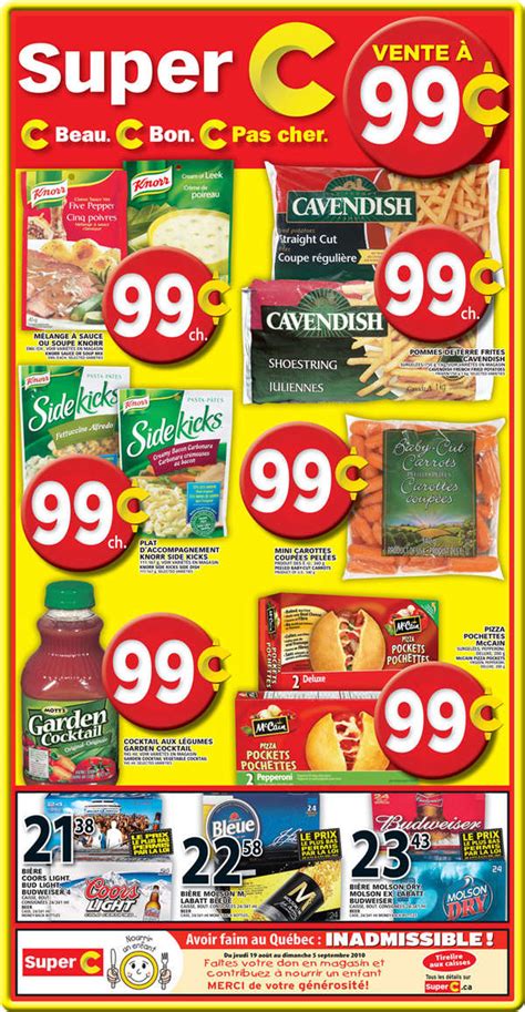 Super C (QC) Flyer Thurs., Aug. 19 to Wed., Aug. 25 - 99 Cent Sale! Lots of Deals!!
