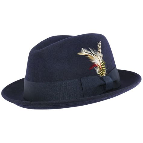 Crushable C Crown 100 Wool Felt Fedora Trilby Hat With Removable