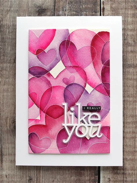 Watercolor Hearts Valentines Day Card Kwernerdesign Blog Valentine
