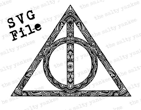 Harry Potter Mandala Deathly Hallows Symbol Svg Vector File Etsy