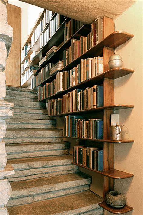 20 Ways To Turn Stairs Into An Amazing Bookshelf Library