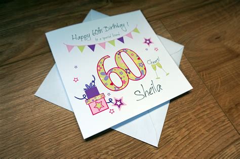 Personalised Friend 60th Birthday Card Any Age Any Name Etsy Uk