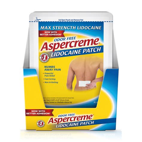 Aspercreme Lidocaine Max Strength Patch 1 Ct Odor Free