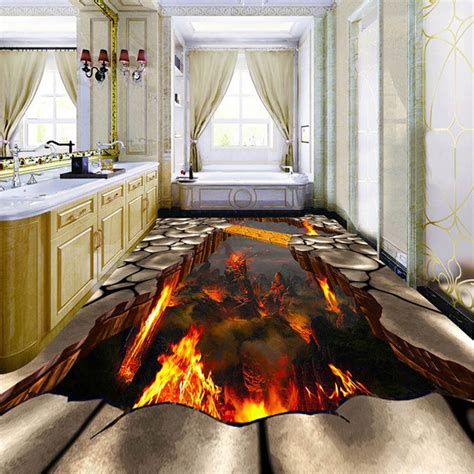 Custom 3d Volcanic Lava Parched Ground Mural Floor Wallpaper Etsy