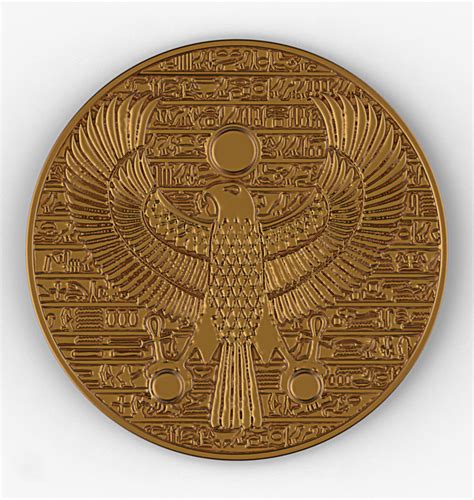 Shedding new light on the 18th dynasty mummies of the royal architect kha and. Horus ancient Egypt pendant gold coin 3D print model