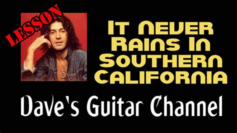 Lesson It Never Rains In Southern California By Albert Hammond Youtube