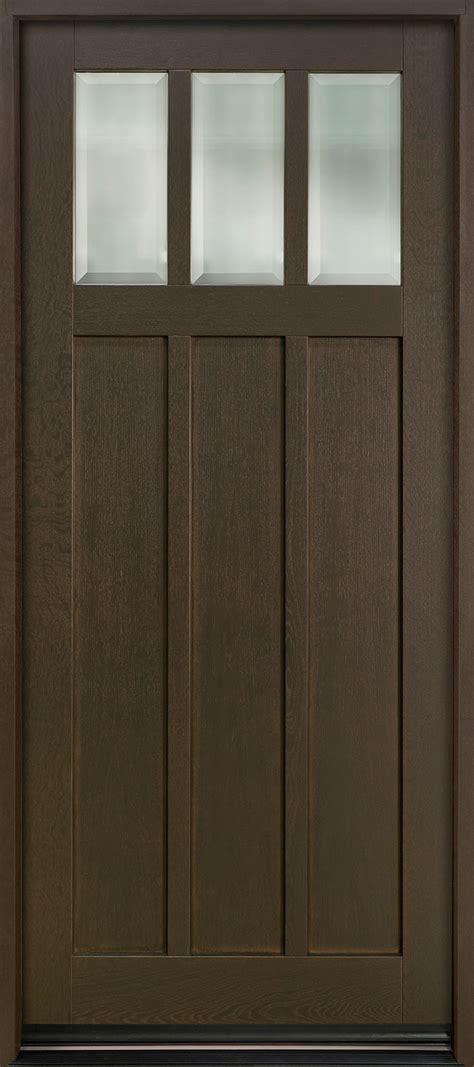 114pwmahogany Walnut Classic Entry Door Clear Beveled Glass By