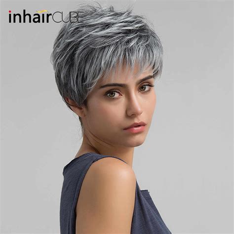 If you're searching for short haircuts for thin hair, make sure you select a style that brings out the best features of your face and builds a flattering hair texture. Esin Short Hair Wig Pixie Cut Light Grey Hair Wig Ombre ...