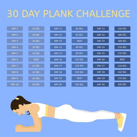 Day Plank Challenge Young Woman Performing Exercise Plank Stock Vector